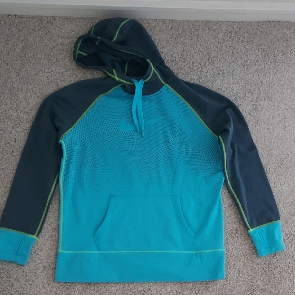 Nike Teal and Dark Gray Hoodie